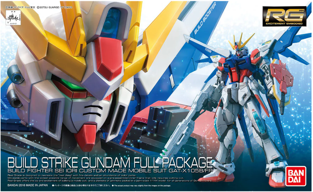 Bandai 1/144 RG #23 Build Strike Gundam Full Package "Gundam Build Fighters" Model Kit