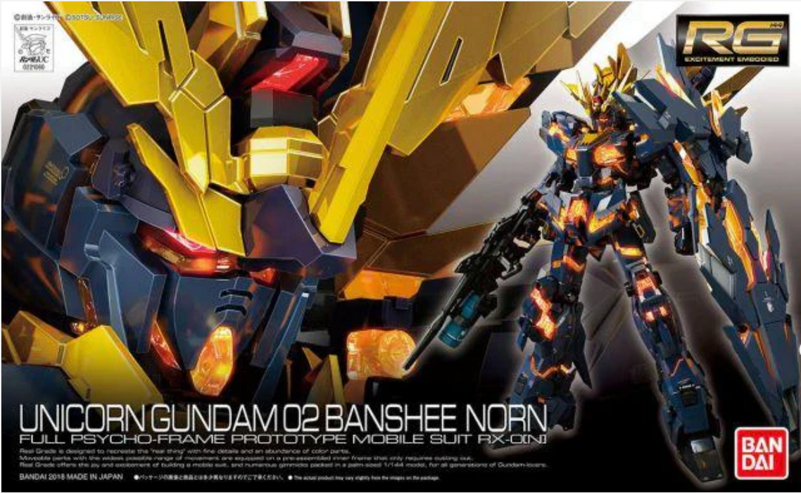 Bandai 1/144 RG #27 Unicorn Gundam 02 Banshee Norn "Gundam UC" Model Kit