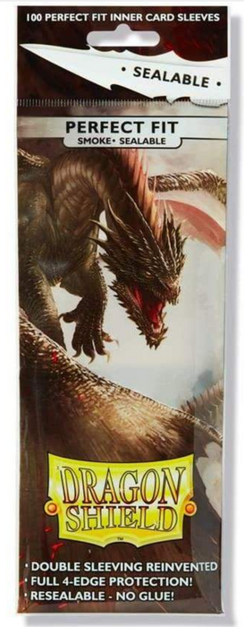 Dragon Shield Sleeves: Perfect Fit Standard Sealable - Smoke 100CT