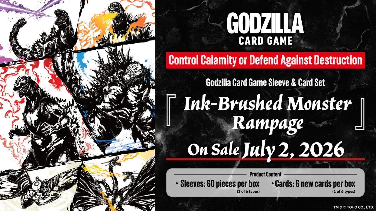 Godzilla Card Game: Sleeve & Card Set - Ink Brushed Monster Rampage