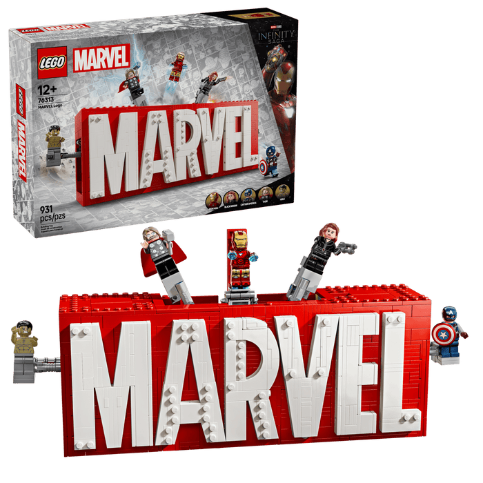 LEGO Marvel MARVEL Logo and Minifigures