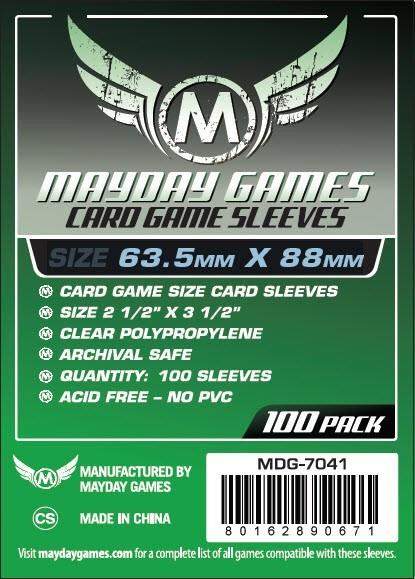 Mayday Games Card Sleeves 63.5mm x 88mm Green (100) MDG7041