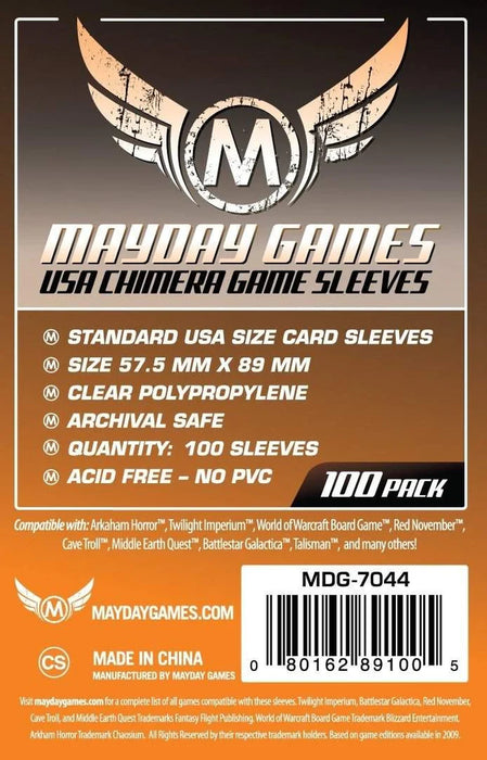 Mayday Games USA Chimera Card Sleeves 57.5mm x 89mm Orange (100) MDG7044