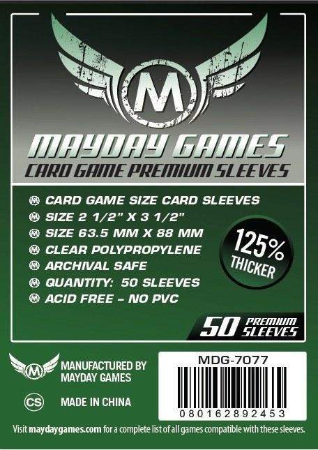 Mayday Games Premium Card Sleeves 63.5mm x 88mm Dark Green (50) MDG7077