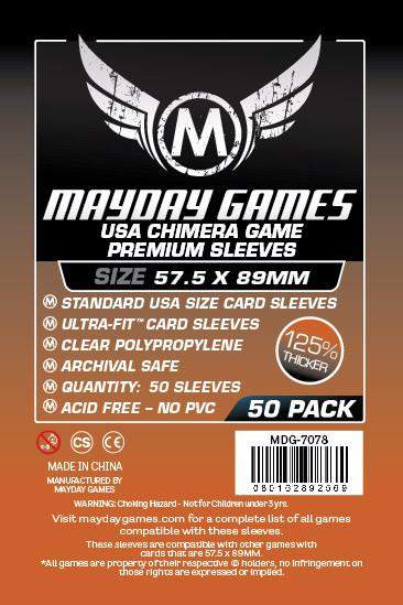 Mayday Premium 50 Clear USA Chimera Card Sleeves 57.5 x 89mm Mayday Premium 50 Clear USA Chimera Card Sleeves 57.5 x 89mm