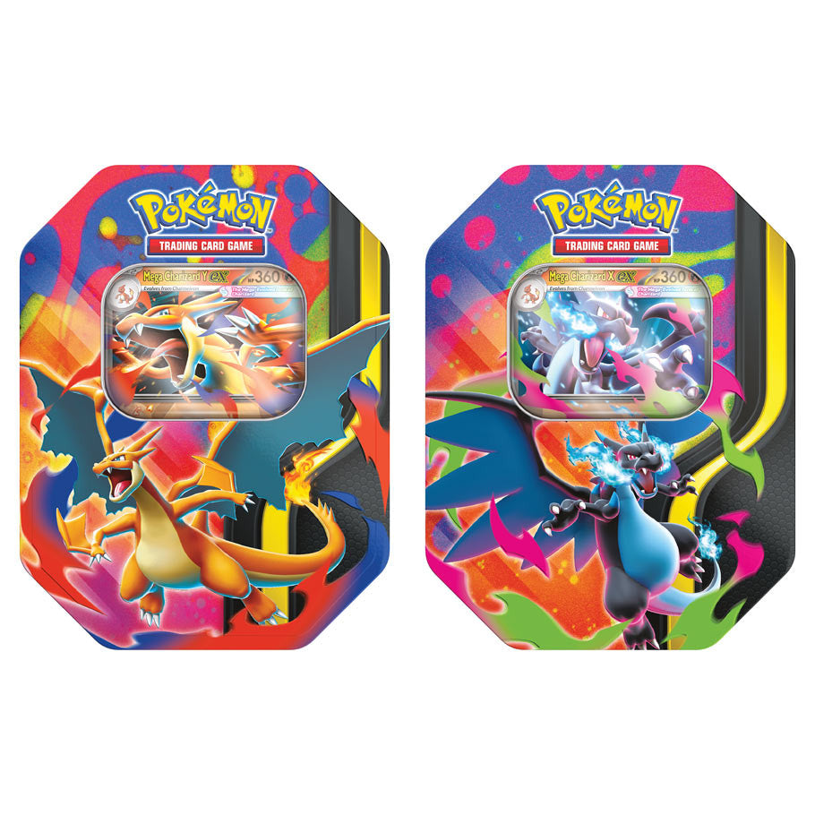 mega evolutions booster box charizard Pokemon: Tin (Set of 2) — Charizard X Shining Kabutops 108/105 Neo Variation:Purple Demo Available