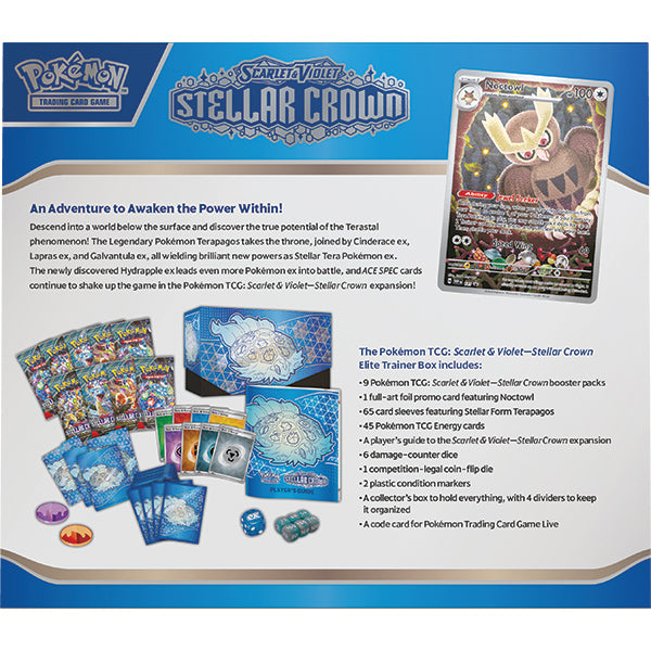 Pokemon: Scarlet & Violet 07 Stellar Crown - Elite Trainer Box BoardtopiaGames.com Pokemon: Scarlet & Violet 07 Stellar Crown - Elite Trainer Box BoardtopiaGames.com
