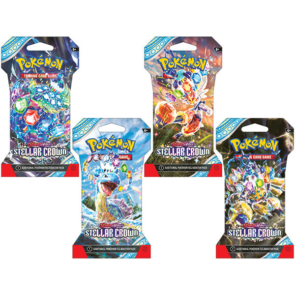 Pokemon: Scarlet & Violet 07 - Stellar Crown Sleeved Booster Pack BoardtopiaGames.com Pokemon: Scarlet & Violet 07 - Stellar Crown Sleeved Booster Pack BoardtopiaGames.com