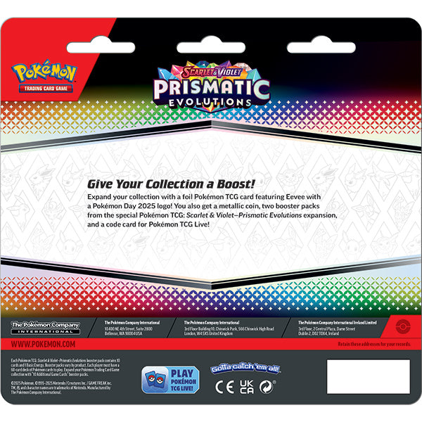Pokemon: Scarlet & Violet 8.5 - Prismatic Evolutions 2 Pack Blister BoardtopiaGames.com Pokemon: Scarlet & Violet 8.5 - Prismatic Evolutions 2 Pack Blister BoardtopiaGames.com