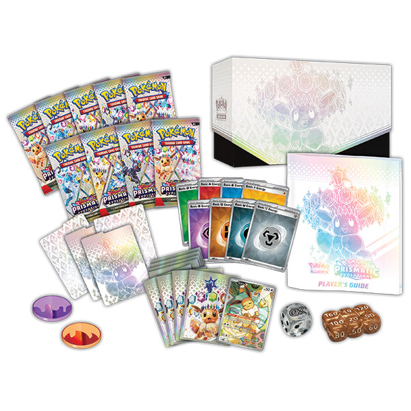 Pokemon: Scarlet & Violet 8.5 - Prismatic Evolutions Elite Trainer Box BoardtopiaGames.com Pokemon: Scarlet & Violet 8.5 - Prismatic Evolutions Elite Trainer Box BoardtopiaGames.com